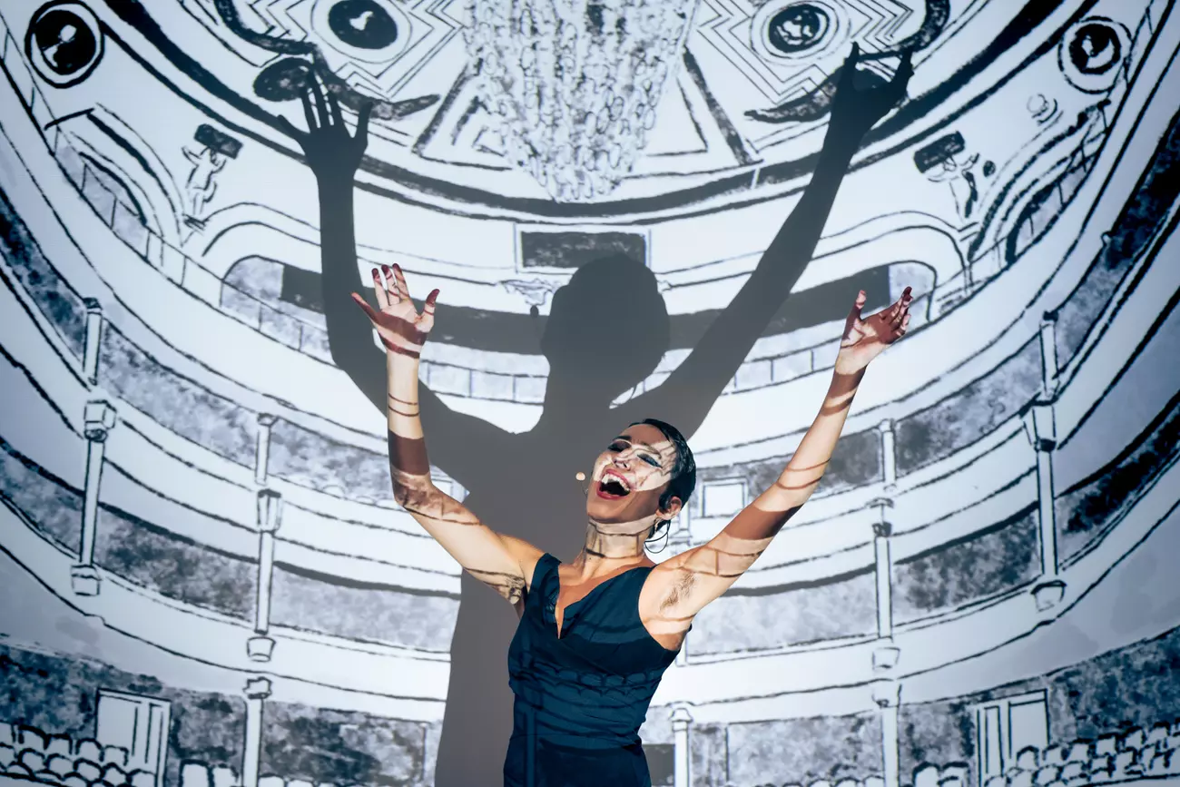 Photo of a woman singing