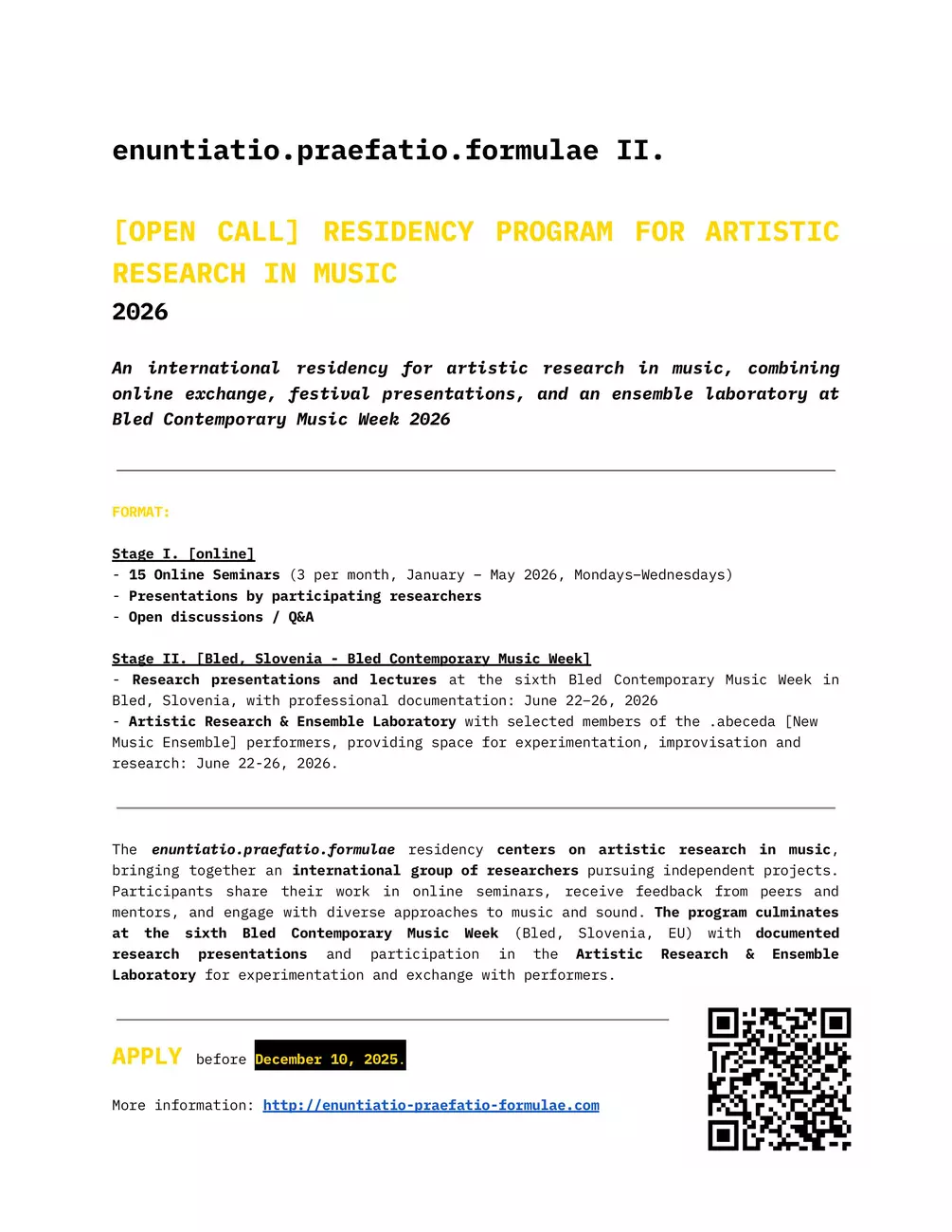 enuntiatio.praefatio.formulae II. _ flyer