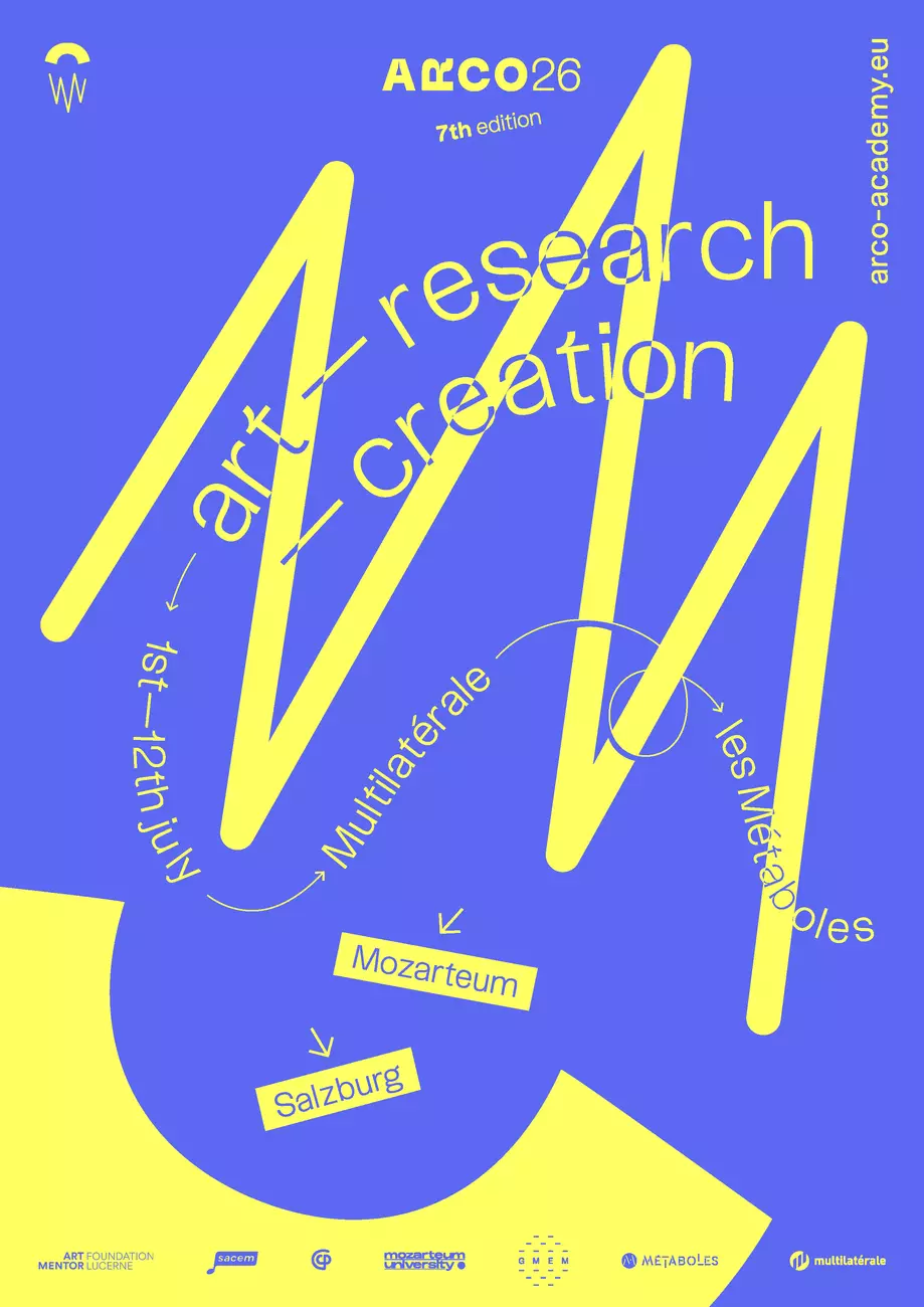 Graphic poster with yellow and blue