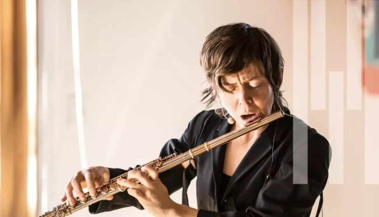 Claire Chase playing the flute