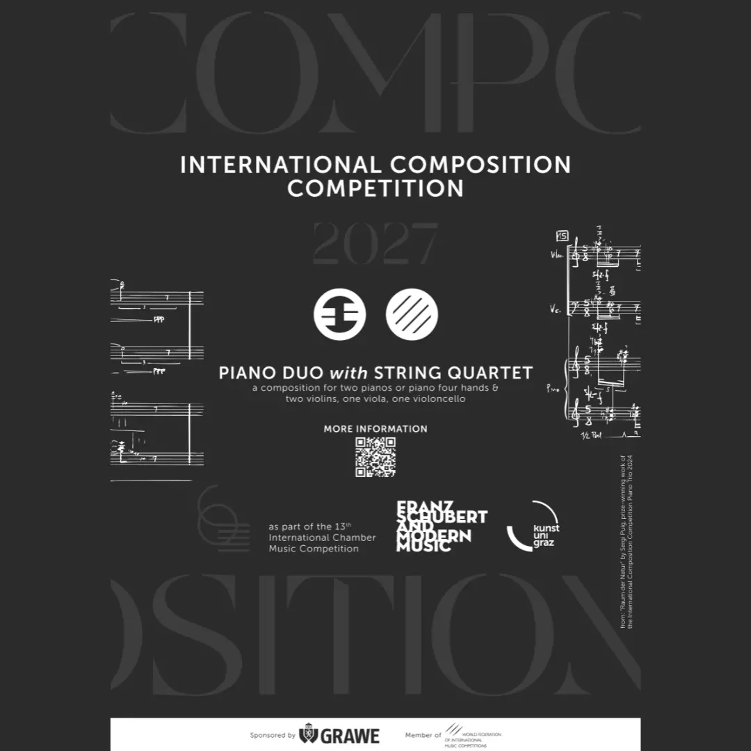 Competition poster in black and white