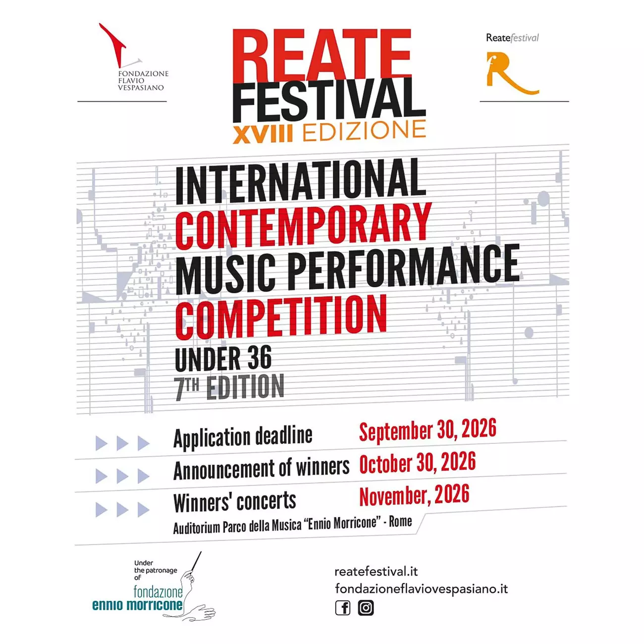 INTERNATIONAL CONTEMPORARY MUSIC PERFORMANCE COMPETITION - REATE FESTIVAL