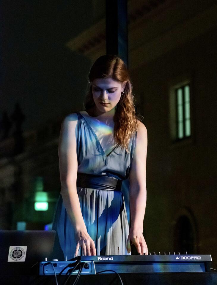 Natalie Szende at World Premiere of “Cave Waltzes for Voice, Piano & Live Electronics” at the Collegium Hungaricum Berlin as part of 'Synesthesia' | CTM Festival Vorspiel 2023